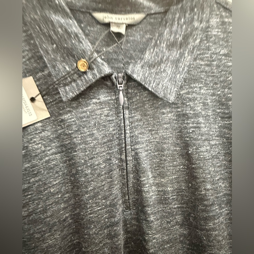 NWT John Varvatos Heather Midnight- Gray Polo Shirt - Picture 3 of 7